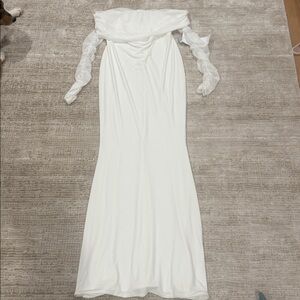 Elegant White Off-Shoulder Gown